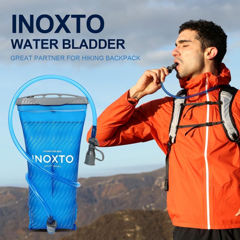 INOXTO 1.5L/2L/3L Hydration Bladder, Water Bladder with Water Reservoir Hose Insulator & High Flow Bite Valve for Hiking Backpack, Leak Proof 1.5/2L/3L Water Reservoir for Camping Cycling Running - Image 5